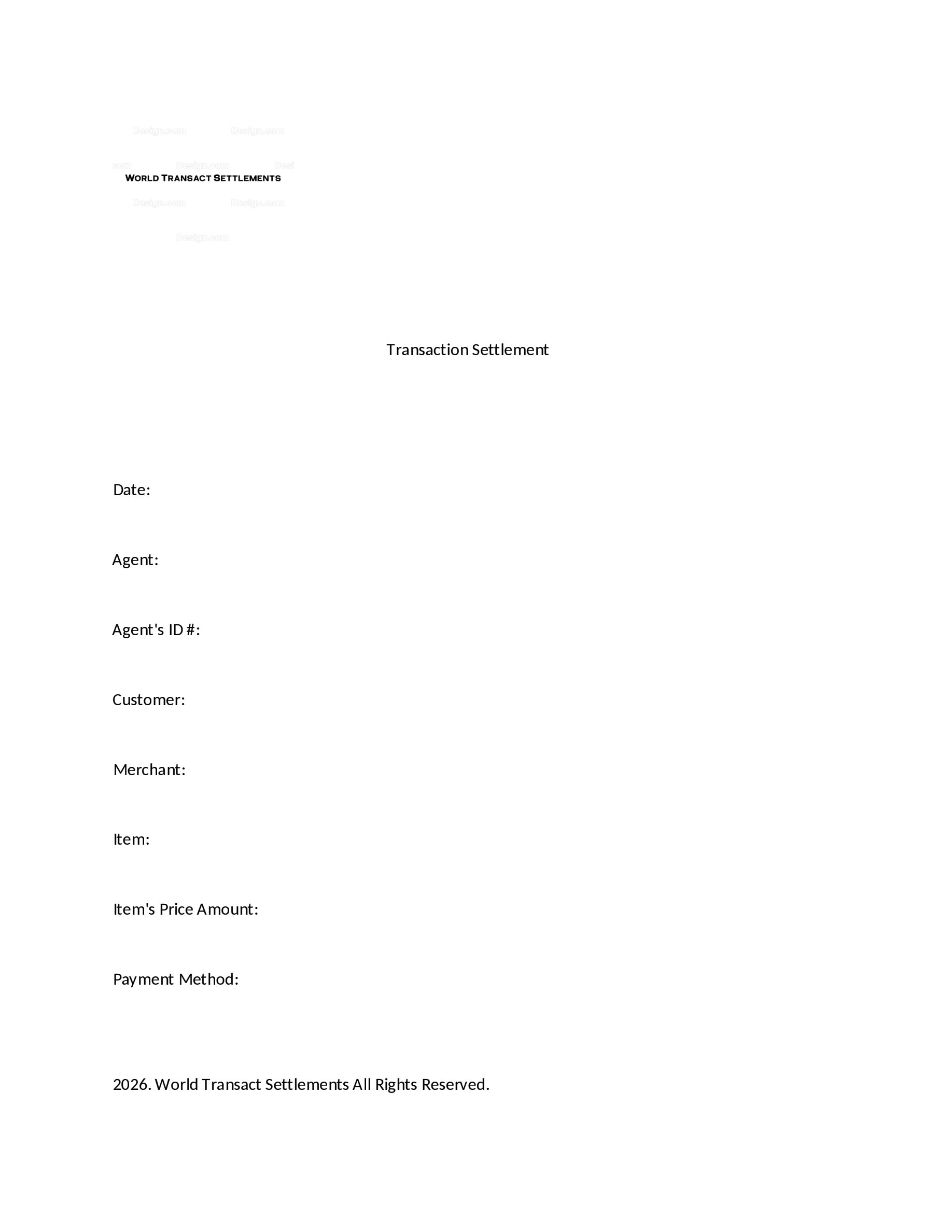 Transaction Settlement